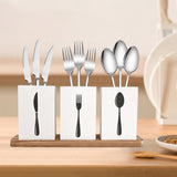 Maxbell Kitchen Utensils Holder Spoon Fork Knives Flatware Dispenser for Cafe Pantry White