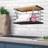 Maxbell Garbage Bag Dispenser Stand with Bamboo Top for Vegetables and Fruits Snacks L