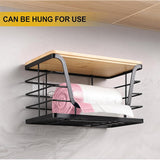 Maxbell Garbage Bag Dispenser Stand with Bamboo Top for Vegetables and Fruits Snacks L