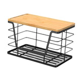 Maxbell Garbage Bag Dispenser Stand with Bamboo Top for Vegetables and Fruits Snacks L
