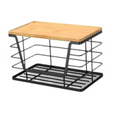 Maxbell Garbage Bag Dispenser Stand with Bamboo Top for Vegetables and Fruits Snacks L