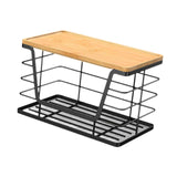 Maxbell Garbage Bag Dispenser Stand with Bamboo Top for Vegetables and Fruits Snacks L