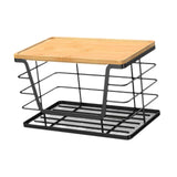 Maxbell Garbage Bag Dispenser Stand with Bamboo Top for Vegetables and Fruits Snacks L