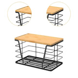 Maxbell Garbage Bag Dispenser Stand with Bamboo Top for Vegetables and Fruits Snacks L