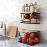 Maxbell Garbage Bag Dispenser Stand with Bamboo Top for Vegetables and Fruits Snacks L