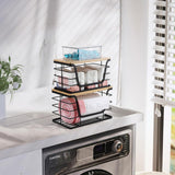 Maxbell Garbage Bag Dispenser Stand with Bamboo Top for Vegetables and Fruits Snacks L