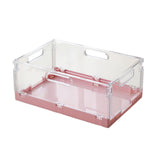 Maxbell Foldable Desktop Storage Basket Folding for Office Supplies Bathroom Cabinet Pink M