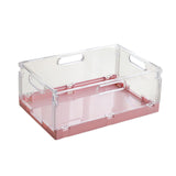 Maxbell Foldable Desktop Storage Basket Folding for Office Supplies Bathroom Cabinet Pink M