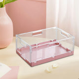 Maxbell Foldable Desktop Storage Basket Folding for Office Supplies Bathroom Cabinet Pink M
