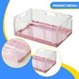 Maxbell Foldable Desktop Storage Basket Folding for Office Supplies Bathroom Cabinet Pink M