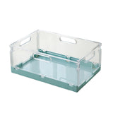 Maxbell Foldable Desktop Storage Basket Folding for Office Supplies Bathroom Cabinet Blue M