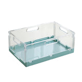 Maxbell Foldable Desktop Storage Basket Folding for Office Supplies Bathroom Cabinet Blue M