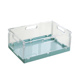 Maxbell Foldable Desktop Storage Basket Folding for Office Supplies Bathroom Cabinet Blue M