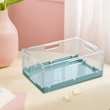 Maxbell Foldable Desktop Storage Basket Folding for Office Supplies Bathroom Cabinet Blue M