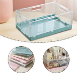 Maxbell Foldable Desktop Storage Basket Folding for Office Supplies Bathroom Cabinet Blue M