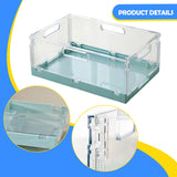 Maxbell Foldable Desktop Storage Basket Folding for Office Supplies Bathroom Cabinet Blue M