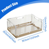 Maxbell Foldable Desktop Storage Basket Folding for Office Supplies Bathroom Cabinet Khaki M