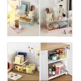 Maxbell Foldable Desktop Storage Basket Folding for Office Supplies Bathroom Cabinet Khaki M