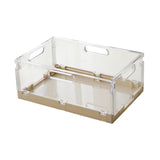 Maxbell Foldable Desktop Storage Basket Folding for Office Supplies Bathroom Cabinet Khaki M