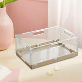 Maxbell Foldable Desktop Storage Basket Folding for Office Supplies Bathroom Cabinet Khaki M