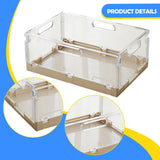 Maxbell Foldable Desktop Storage Basket Folding for Office Supplies Bathroom Cabinet Khaki M