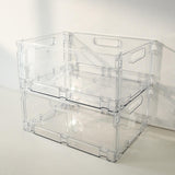 Maxbell Foldable Desktop Storage Basket Folding for Office Supplies Bathroom Cabinet L