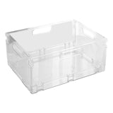 Maxbell Foldable Desktop Storage Basket Folding for Office Supplies Bathroom Cabinet L