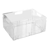 Maxbell Foldable Desktop Storage Basket Folding for Office Supplies Bathroom Cabinet L