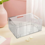 Maxbell Foldable Desktop Storage Basket Folding for Office Supplies Bathroom Cabinet L