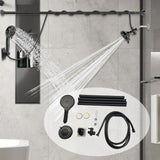 Maxbell Double Shower Heads for Couples Handheld Showerhead for Valentine's Day Home Black