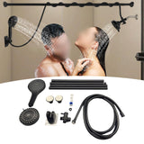Maxbell Double Shower Heads for Couples Handheld Showerhead for Valentine's Day Home Black