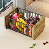 Maxbell Kitchen Fruit Basket Decorative Wire Storage Basket for Table Counter Office L