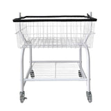 Rolling Iron Wire Laundry Cart Bedroom Lightweight Living Room Storage Shelf
