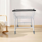 Rolling Iron Wire Laundry Cart Bedroom Lightweight Living Room Storage Shelf