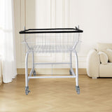 Rolling Iron Wire Laundry Cart Bedroom Lightweight Living Room Storage Shelf