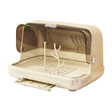 Maxbell Baby Bottle Drying Rack Nursing Bottle Storage Box for Home Cups Accessories Light Khaki Large