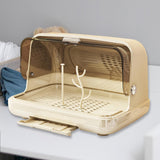 Maxbell Baby Bottle Drying Rack Nursing Bottle Storage Box for Home Cups Accessories Light Khaki Large