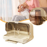 Maxbell Baby Bottle Drying Rack Nursing Bottle Storage Box for Home Cups Accessories Light Khaki Large