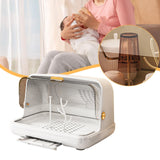 Maxbell Baby Bottle Drying Rack Nursing Bottle Storage Box for Home Cups Accessories White Large