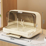 Maxbell Baby Bottle Drying Rack Nursing Bottle Storage Box for Home Cups Accessories Light Khaki Medium