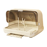 Maxbell Baby Bottle Drying Rack Nursing Bottle Storage Box for Home Cups Accessories Light Khaki Medium