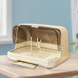 Maxbell Baby Bottle Drying Rack Nursing Bottle Storage Box for Home Cups Accessories Light Khaki Medium