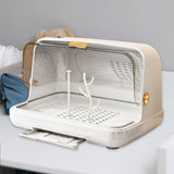 Maxbell Baby Bottle Drying Rack Nursing Bottle Storage Box for Home Cups Accessories White Medium