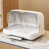 Maxbell Baby Bottle Drying Rack Nursing Bottle Storage Box for Home Cups Accessories White Medium