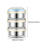 Maxbell Sealed Lunch Carrier Stainless Steel Bento Lunch Container for Worker Hiking Blue