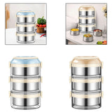 Maxbell Sealed Lunch Carrier Stainless Steel Bento Lunch Container for Worker Hiking Blue