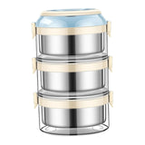 Maxbell Sealed Lunch Carrier Stainless Steel Bento Lunch Container for Worker Hiking Blue