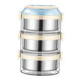 Maxbell Sealed Lunch Carrier Stainless Steel Bento Lunch Container for Worker Hiking Blue