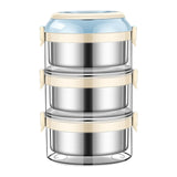 Maxbell Sealed Lunch Carrier Stainless Steel Bento Lunch Container for Worker Hiking Blue
