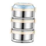 Maxbell Sealed Lunch Carrier Stainless Steel Bento Lunch Container for Worker Hiking Blue